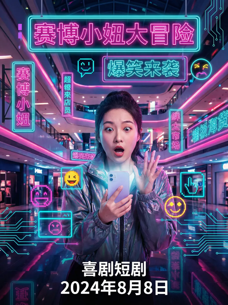 男人同性solo 搞笑喜剧短剧 - 赛博小妞大冒险海报